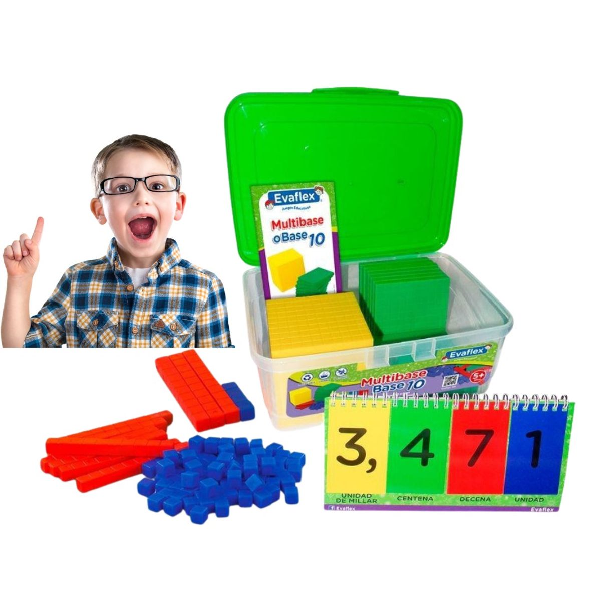 EVAFLEX - Multibase 10 o Base 10 Evaflex Táper con Anillado Didáctico
