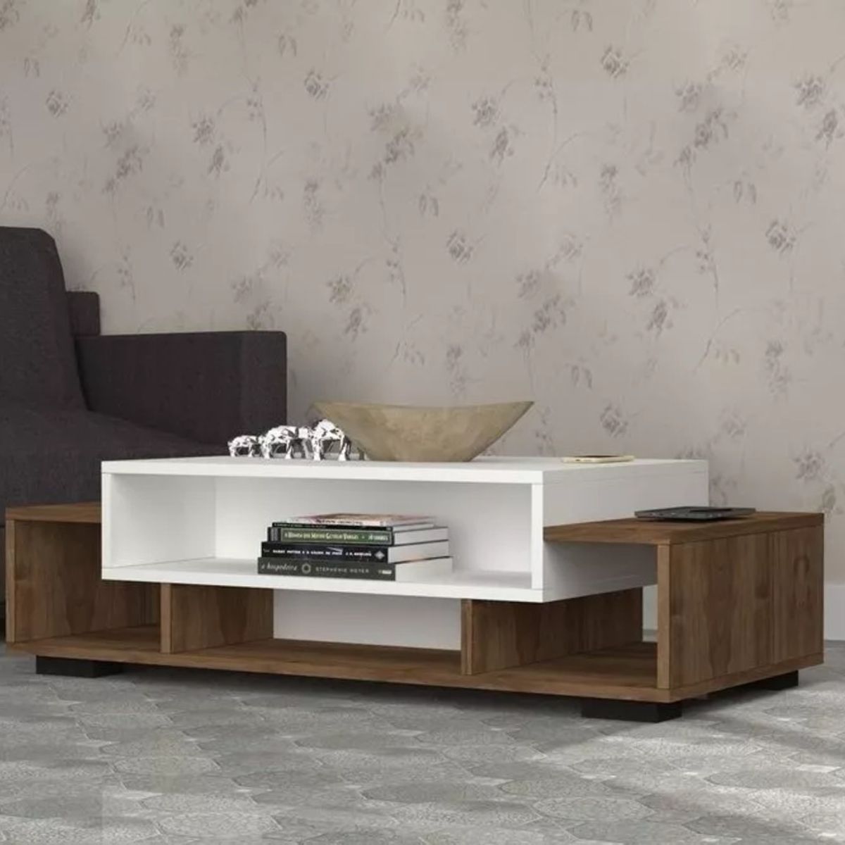 TU MESITA - Mesa de Centro Montana color BlancoMarrón TU MESITA