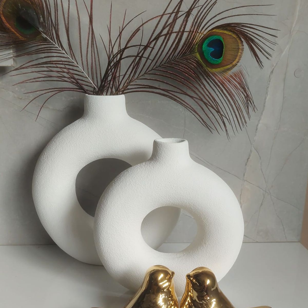 GENERICO - Adornos Donas Blancas texturadas Con Pajaritos