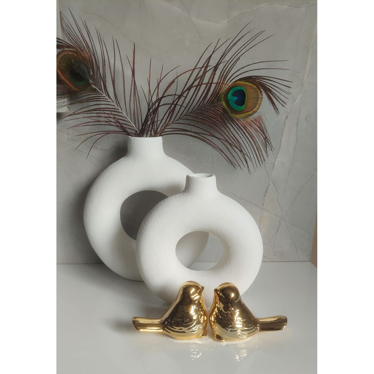 GENERICO - Adornos Donas Blancas texturadas Con Pajaritos