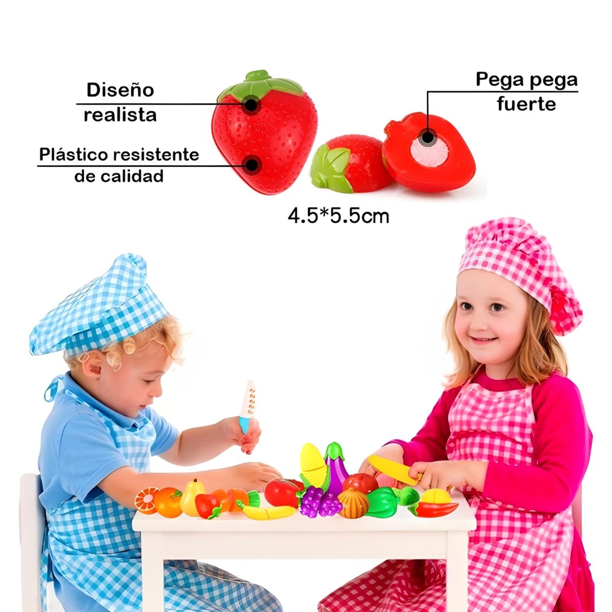 KIDS - Juego de Frutas y Verduras para Cortar de 26 Piezas en CAJA