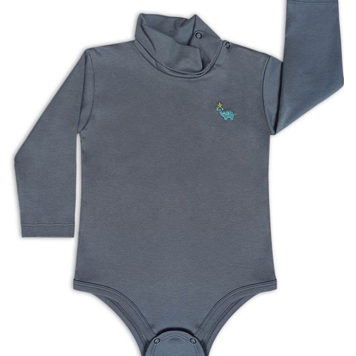 GENERICO - Body Cafarena Diseño Elefante Gris de Algodón Pima