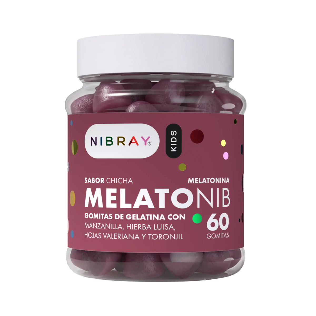 NIBRAY - Melatonina en Gomitas Melatonib para niños 1 mg 60 Gomitas