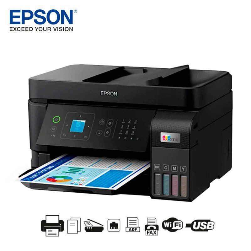 EPSON - Impresora Multifuncional EPSON Ecotank L5590 Fax USB LAN Wifi