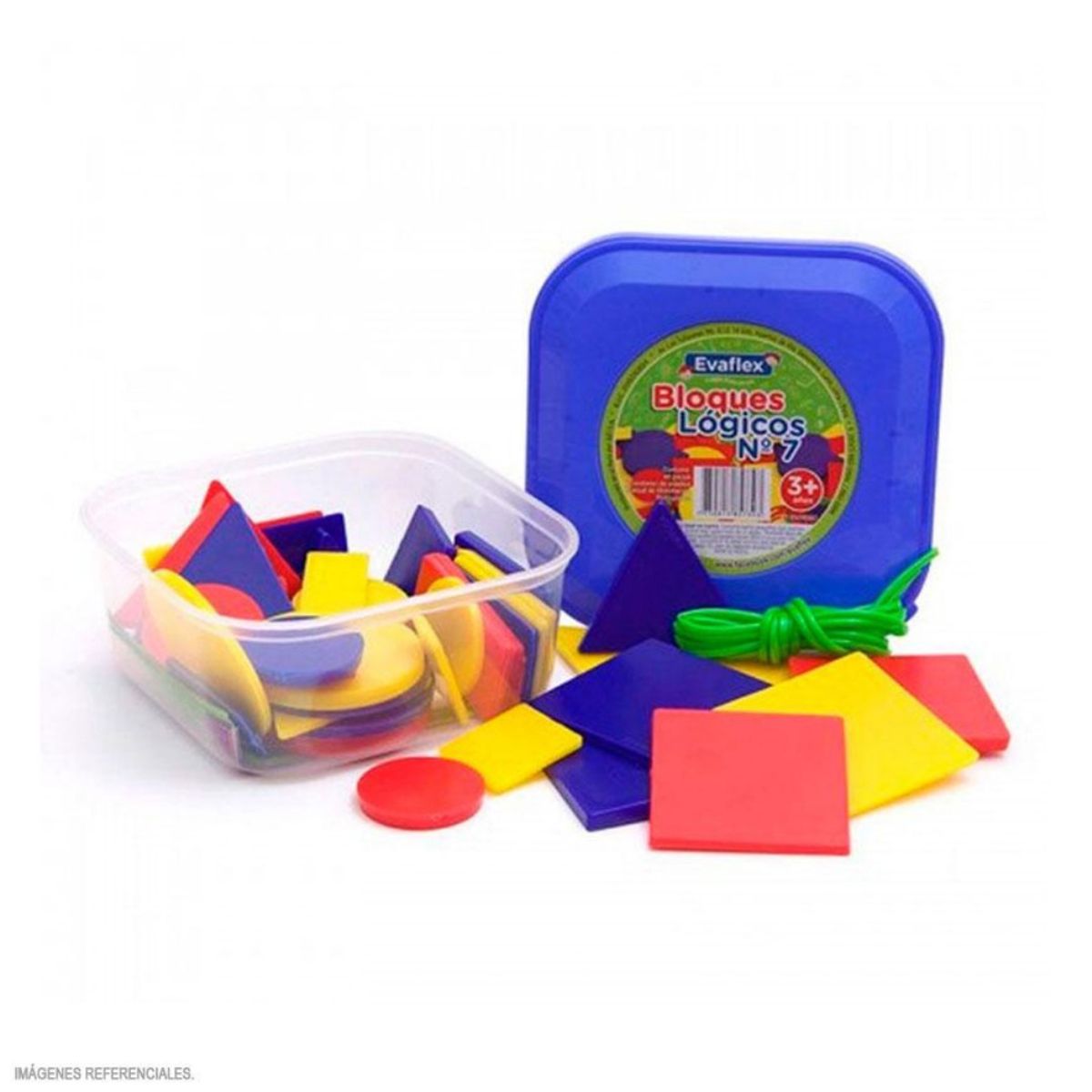 EVAFLEX - Bloques Lógicos N°7 Evaflex 48 piezas con Pasado Didáctico