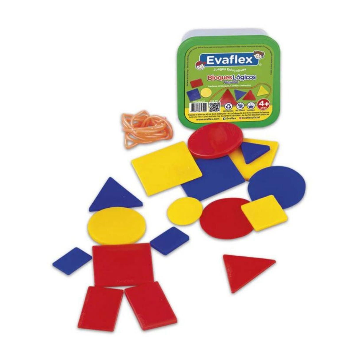 EVAFLEX - Bloques Lógicos Pequeños Evaflex 48 Piezas Juego Didáctico