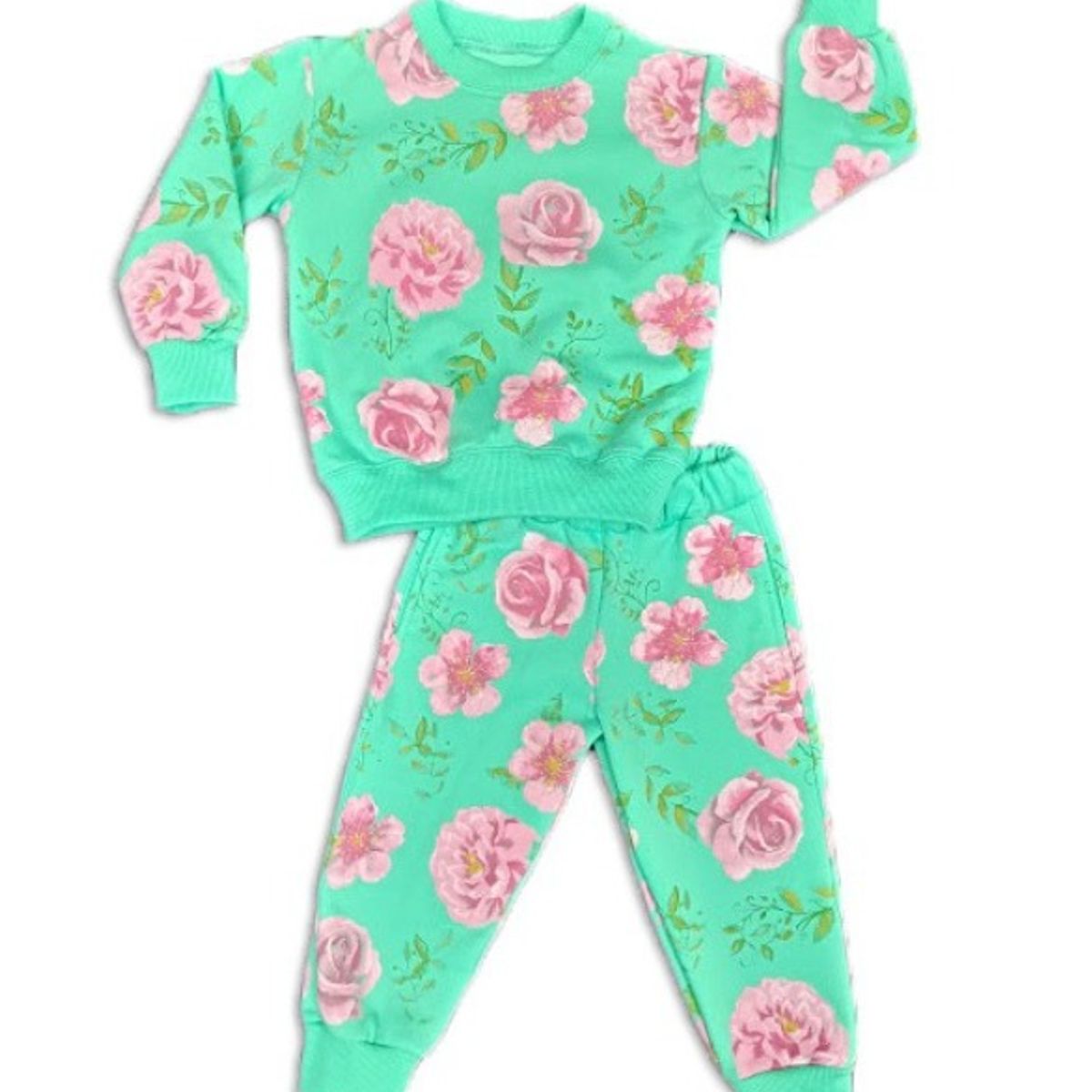 GENERICO - Conjunto Franela Cobertura Floreado