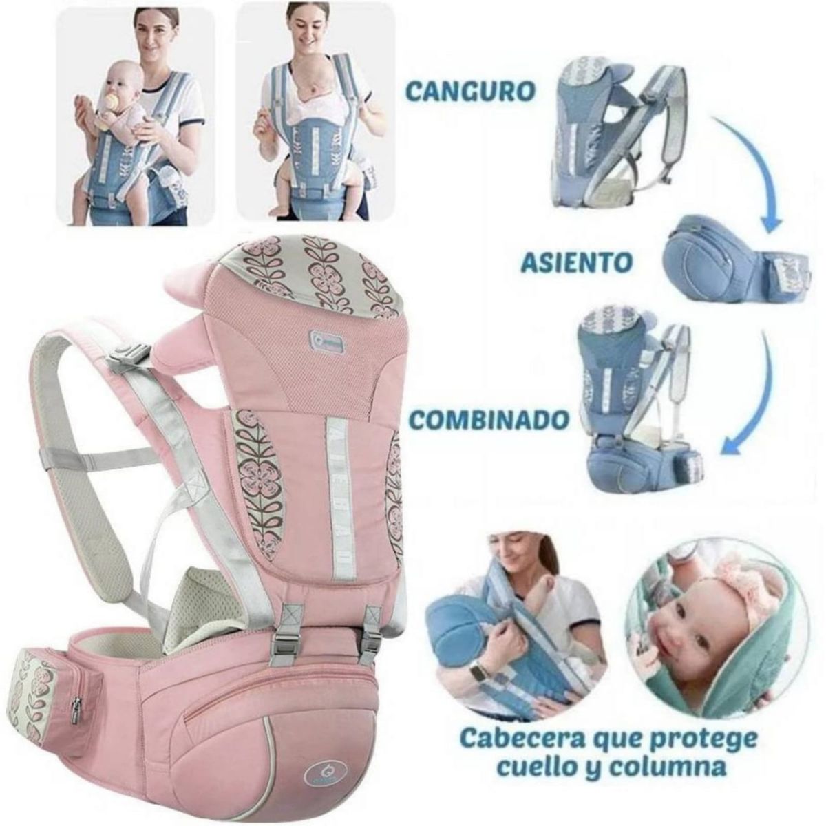 GENERICO - Canguro Ergonómico Única Mia ROSADO