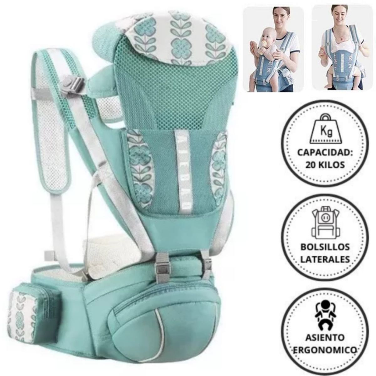 GENERICO - Canguro Ergonómico Única Mia VERDE