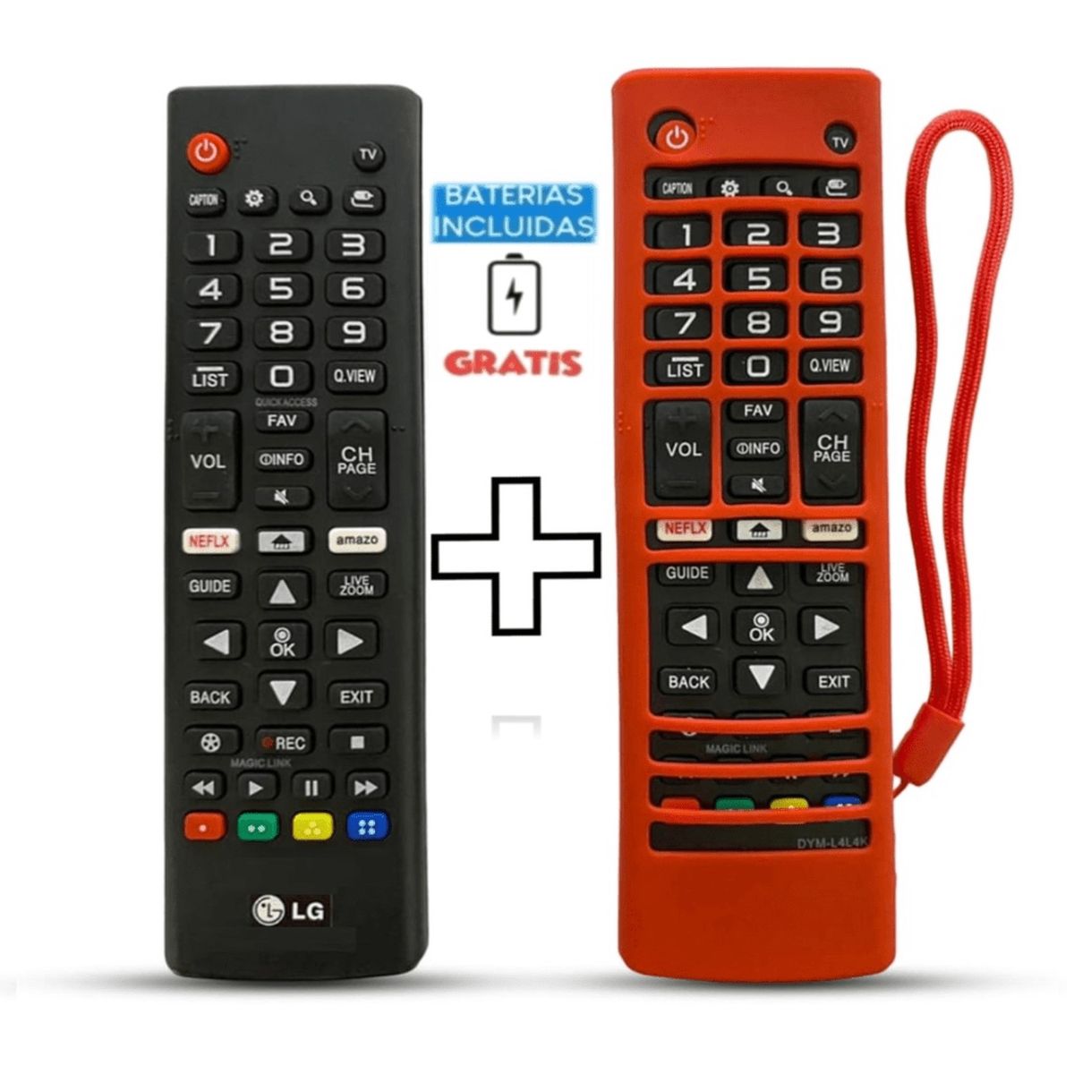 GENERICO - Control Remoto LG Led Smart tv 4k  Funda rojo