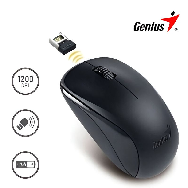 GENIUS - MOUSE GENIUS NX-7000 WIRELESS BLUEEYE BLACK