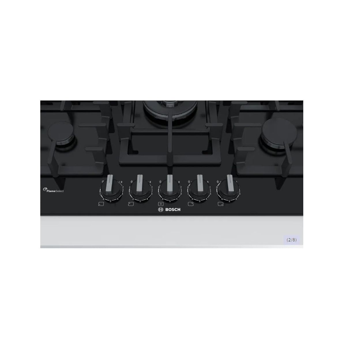 BOSCH - Cocina Bosch PPQ7A6B90 Empotrable a Gas de Vidrio 75 cm Negro