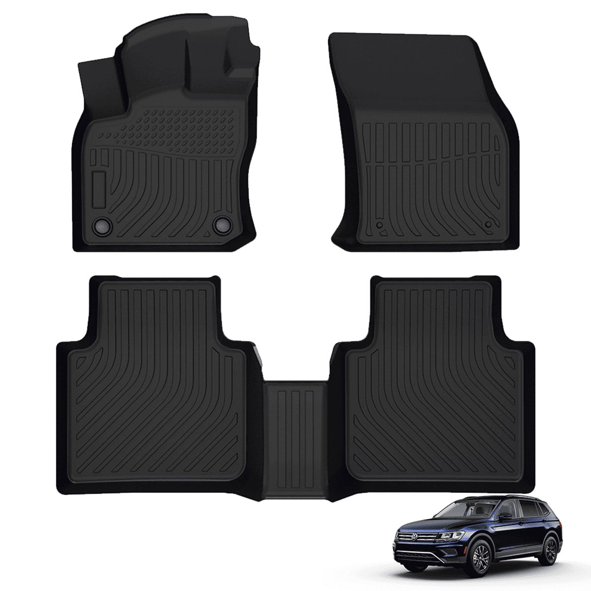 TECGO - PROTECTOR CUBRE PISO 5D TPE VOLKSWAGEN TIGUAN 2018-2022