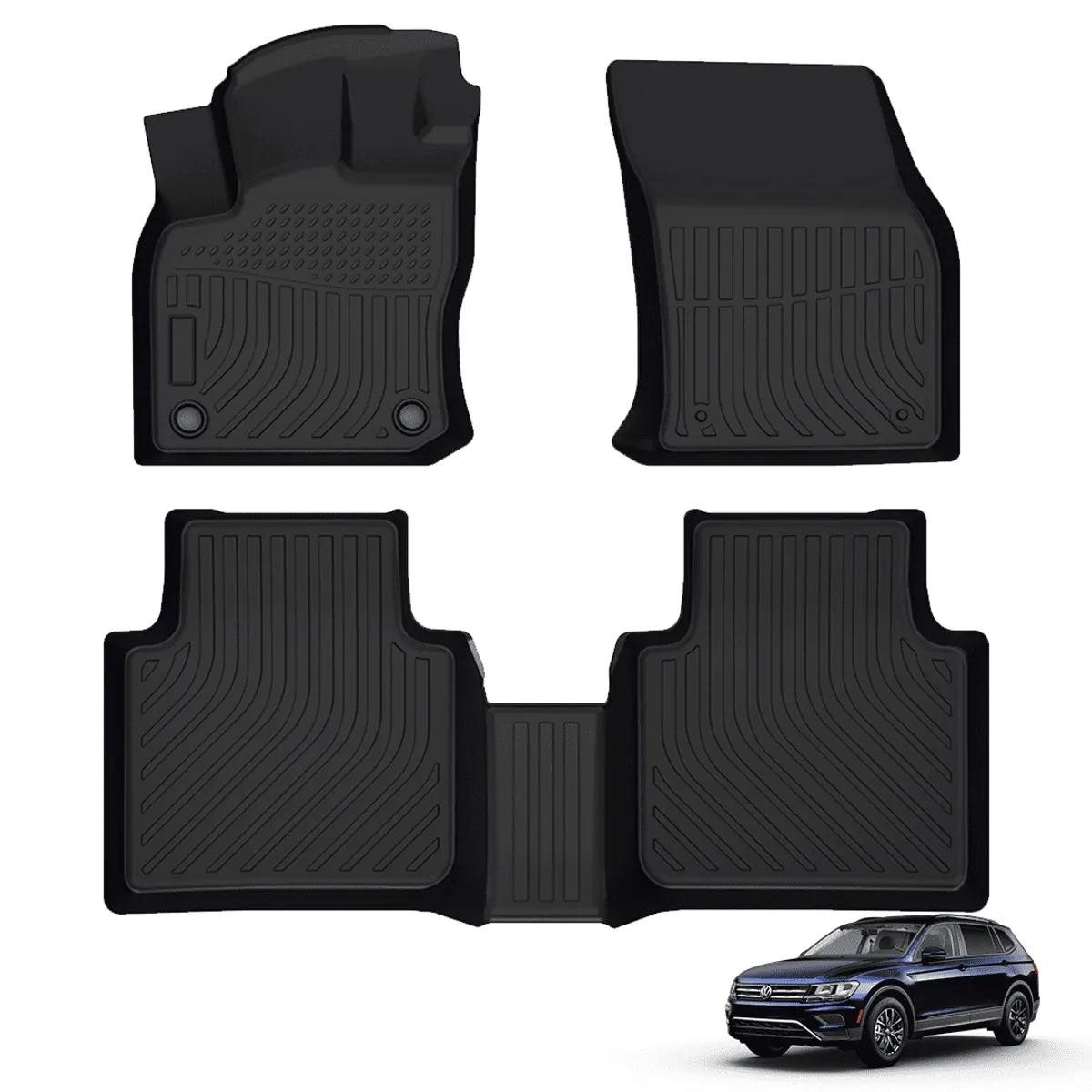 TECGO - PROTECTOR CUBRE PISO 5D TPE VOLKSWAGEN TIGUAN 2018-2022