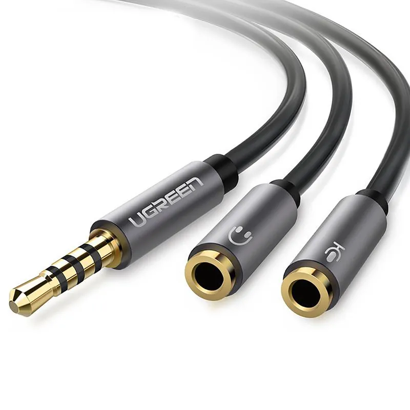 UGREEN - Cable Splitter 3.5mm  Audio Macho a Audífonos Micrófono Hembra Ugreen