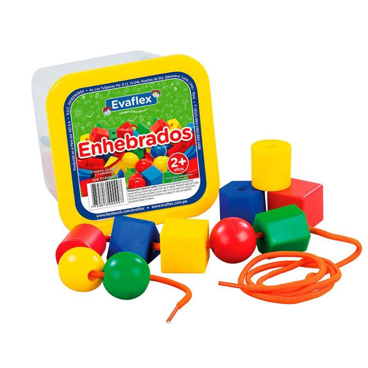EVAFLEX - Enhebrados Evaflex con Pasador Juego Didáctico Educativo