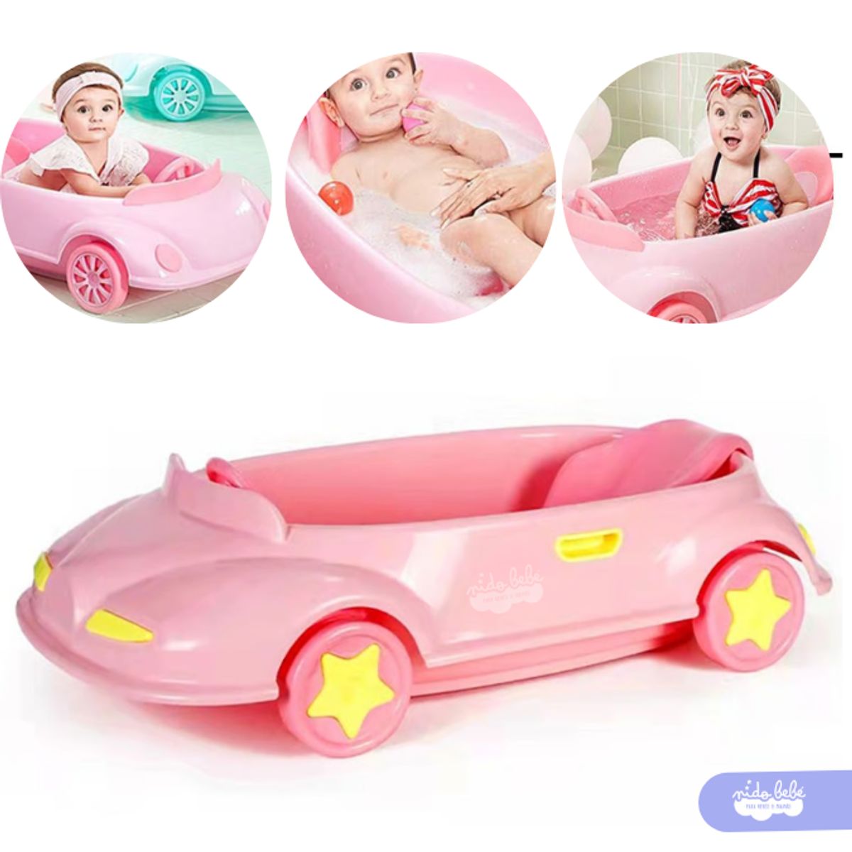 GENERICO - Bañera Tina de Baño Carrito Rosado
