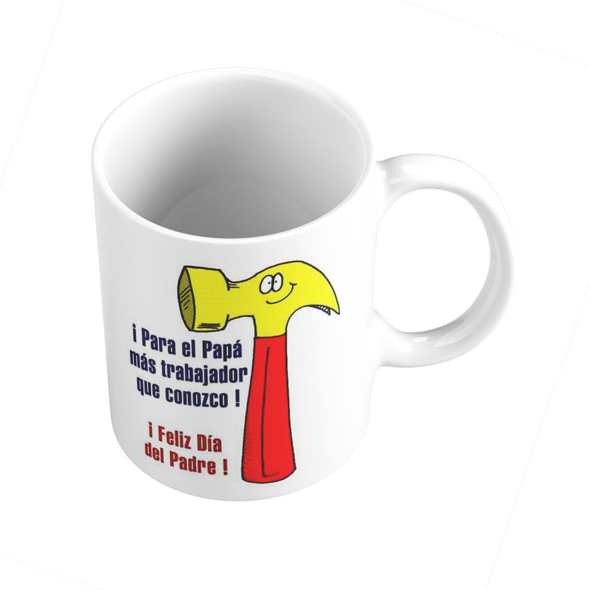 GENERICO - Taza Mug 11oz PAPA EL PAPA MAS TRABAJADOR - BLANCO.