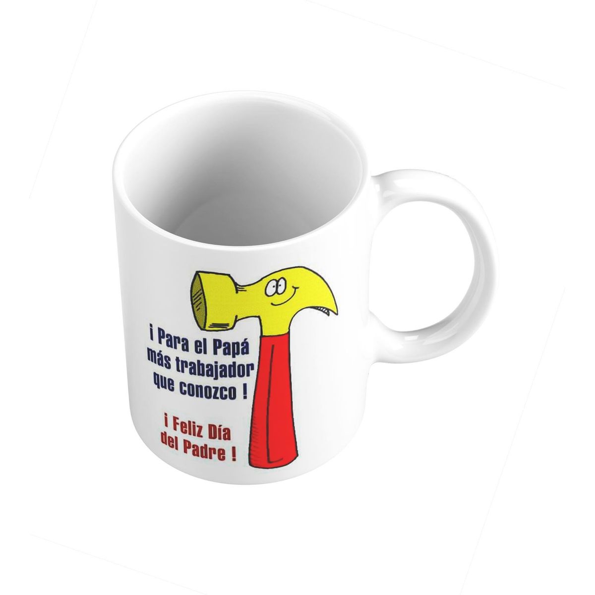 GENERICO - Taza Mug 11oz PAPA EL PAPA MAS TRABAJADOR - BLANCO.