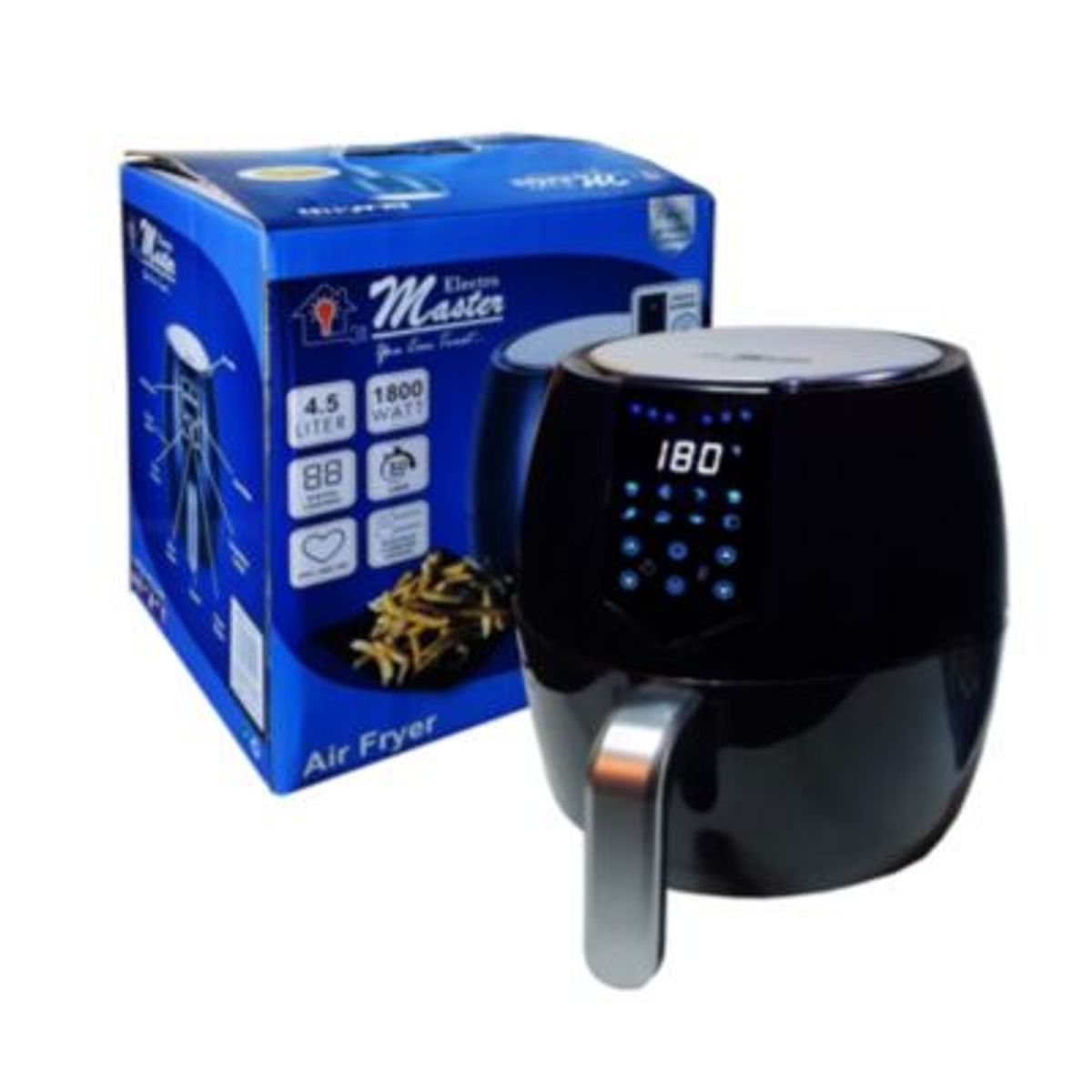 GENERICO - Freidora de Aire 4.5 Litros 1800 W de Potencia Touch Screen EM-AF-1153