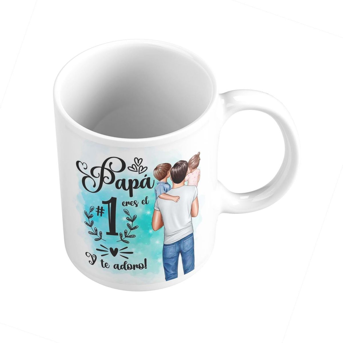 GENERICO - Taza Mug 11oz ERES EL PAPA NUMERO UNO Y TE ADORO - BLANCO