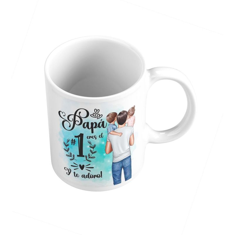 GENERICO - Taza Mug 11oz ERES EL PAPA NUMERO UNO Y TE ADORO - BLANCO