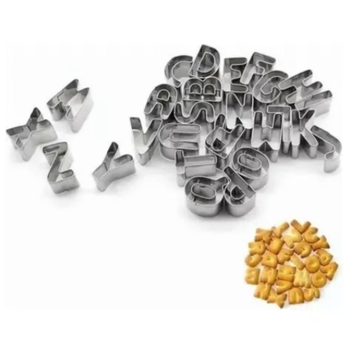 GENERICO - Mini Cortadores de Abecedario Molde para Galletas 26pcs