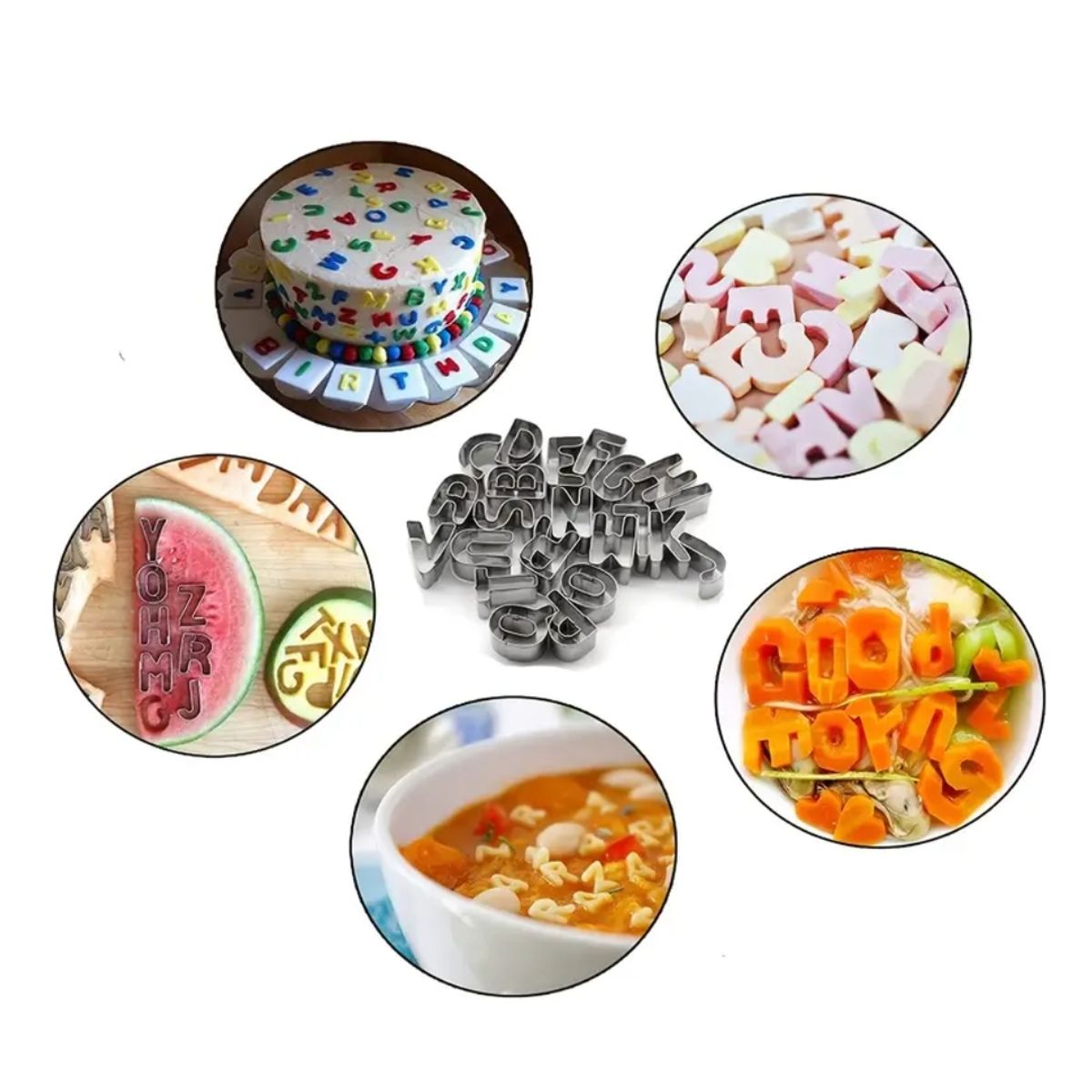 GENERICO - Mini Cortadores de Abecedario Molde para Galletas 26pcs