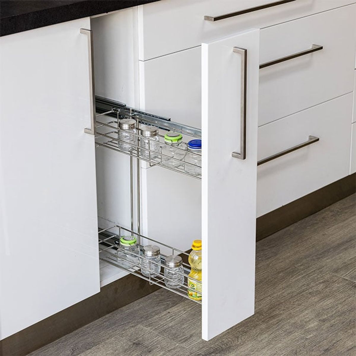 MAS CASA MOBILIARIO Y ACCESORIOS - Botellero condimentero de acero inoxidable 15cm Más Casa Perú