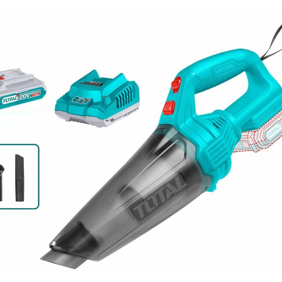 Total Tools - Aspiradora 0.5 litros 20v incluye bateria y cargador Total