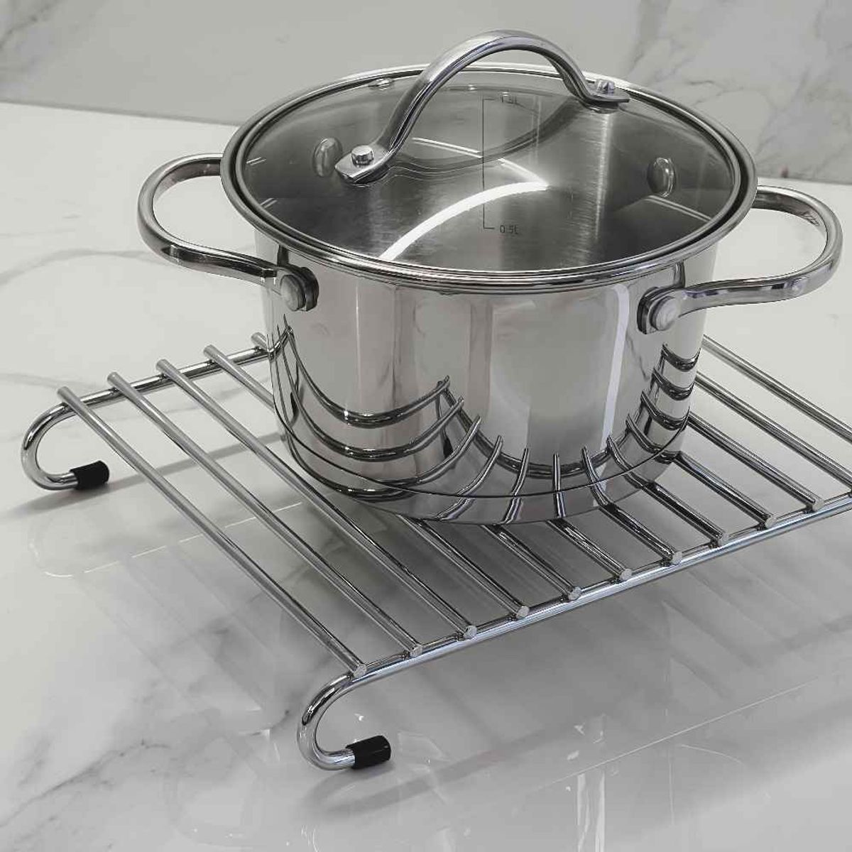 MAS CASA MOBILIARIO Y ACCESORIOS - Protector de encimeras cromado para ollas y sartenes Más Casa Perú