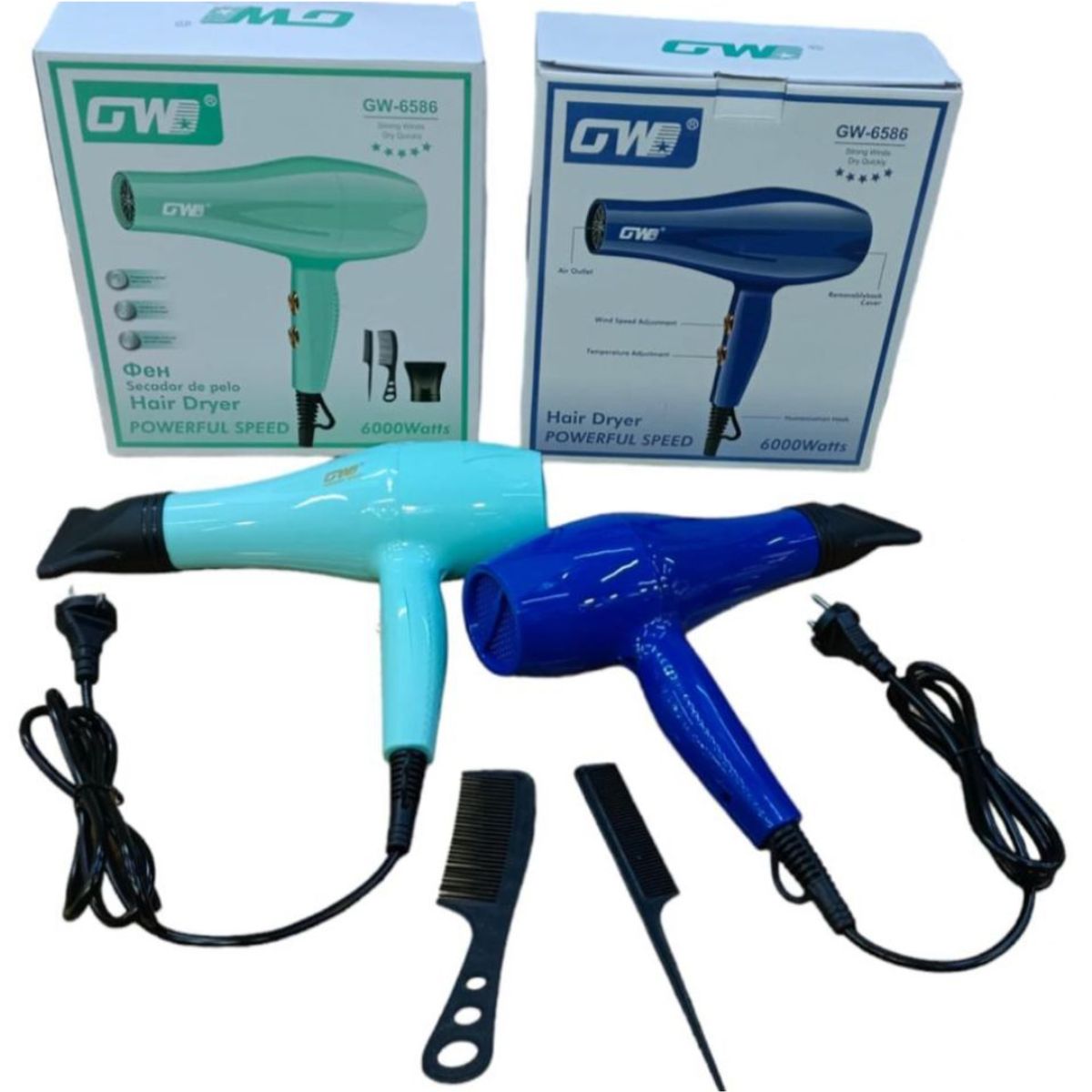 GENERICO - Secador Cabello Profesional 6000W - GW-6568