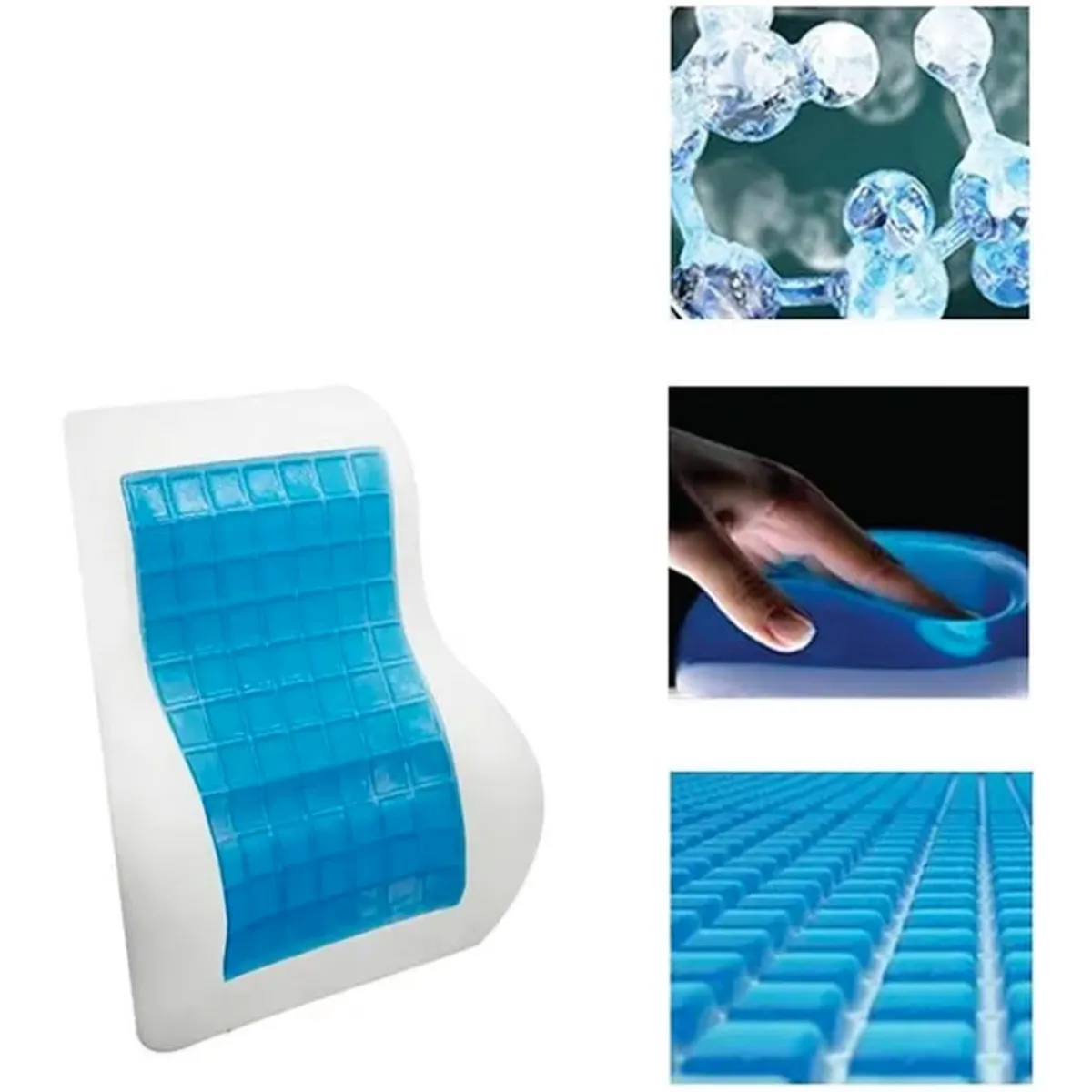 OEM - Espaldar Lumbar Viscoelástico y Gel Refrescante con Funda