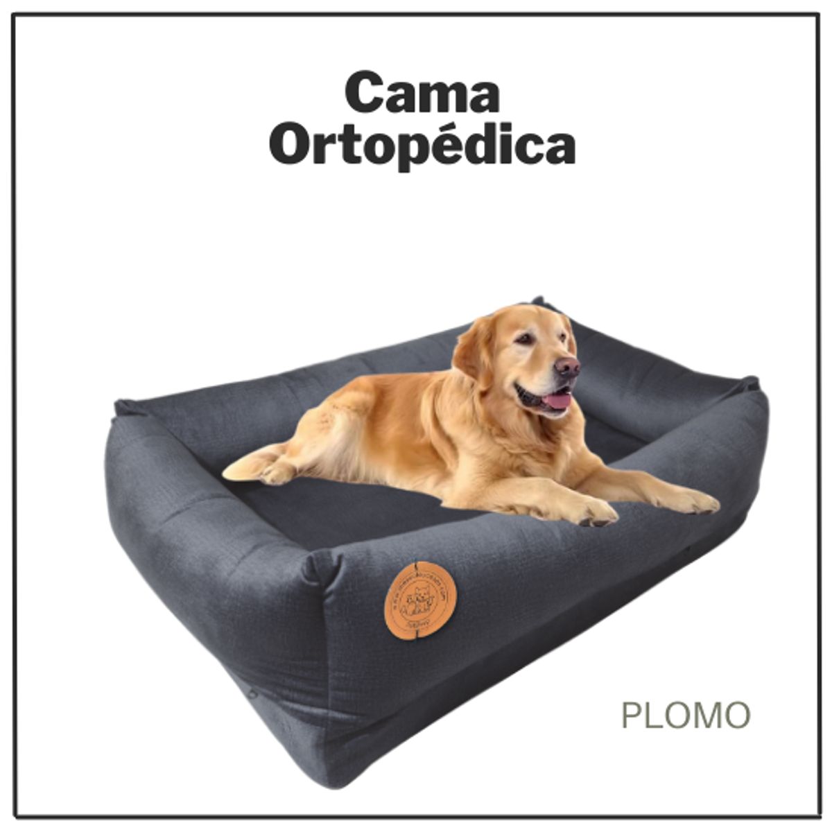 GENERICO - CAMA ORTOPEDICA PARA PERRO TALLA 8MIDE 110X80 CM PLOMO
