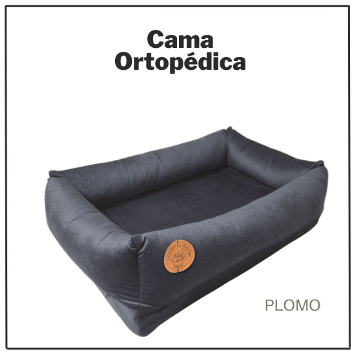 GENERICO - CAMA ORTOPEDICA PARA PERRO TALLA 8MIDE 110X80 CM PLOMO