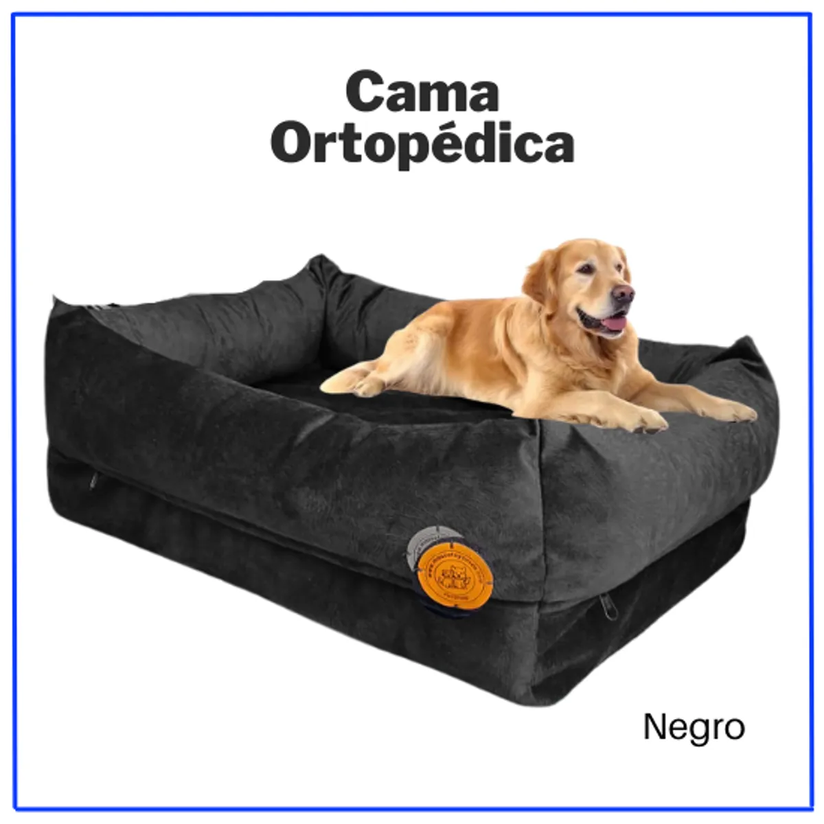 GENERICO - CAMA ORTOPEDICA PARA PERRO TALLA 8MIDE 110X80 CM NEGRO