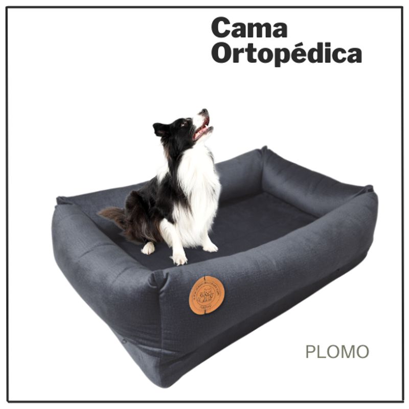 GENERICO - CAMA ORTOPEDICA PARA PERRO TALLA 4MIDE 79X46CM PLOMO