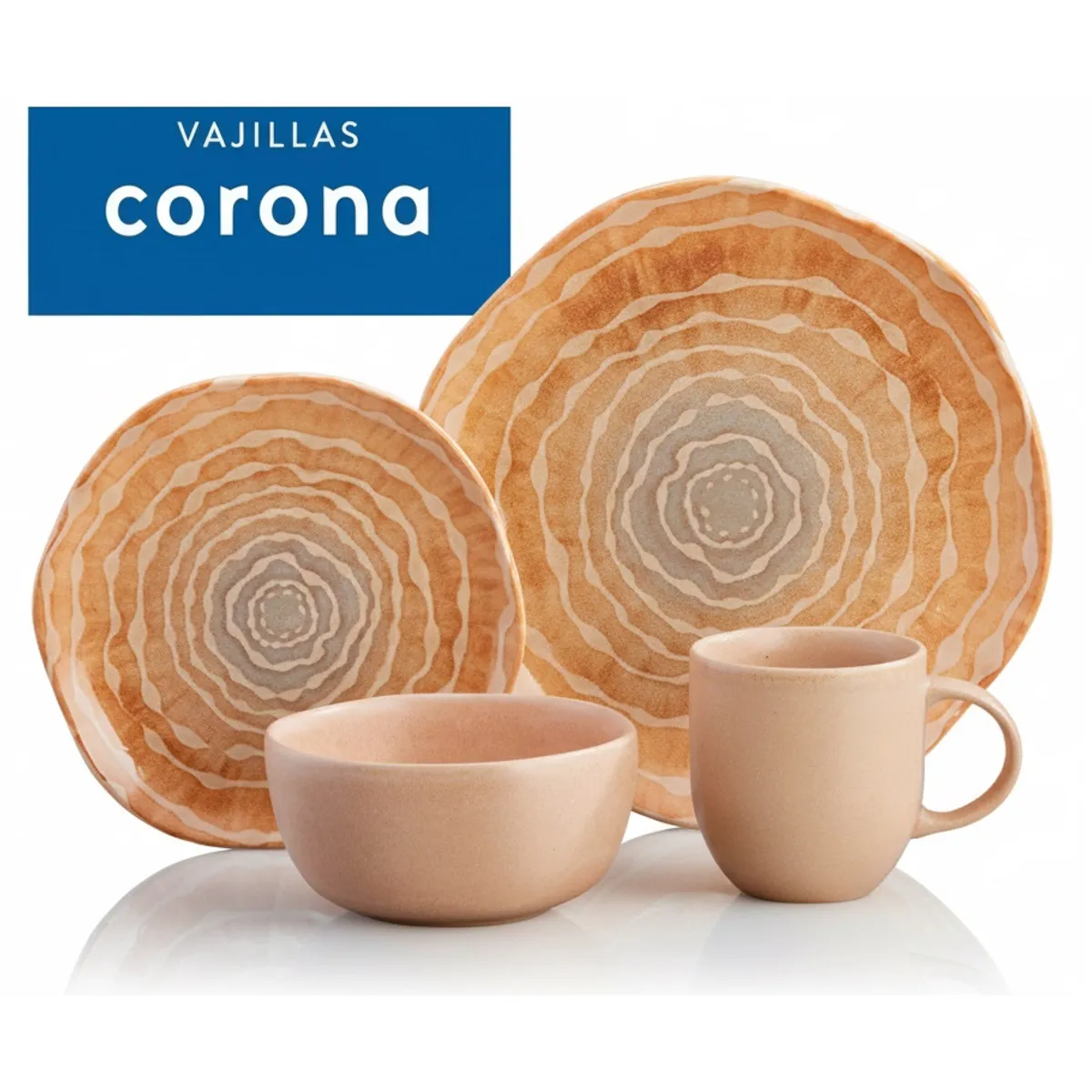 CORONA - Juego de Vajilla 16 Piezas CORONA -modelo OCEANO