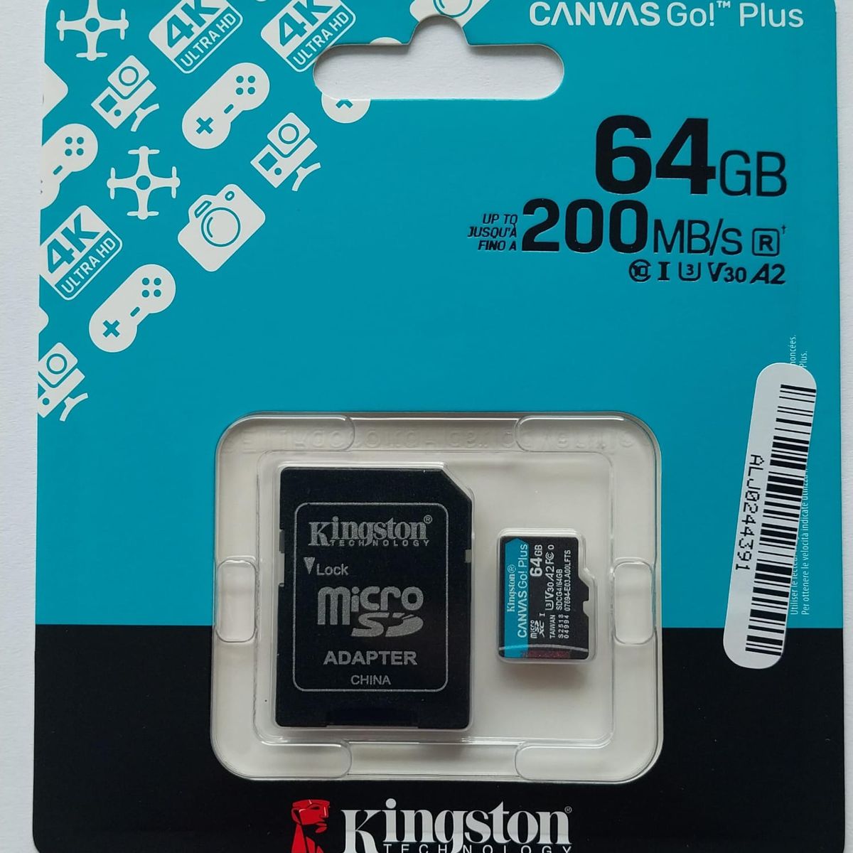 KINGSTON - Memoria Micro SD 64 GB Kingston Canvas Go Plus U3 V30