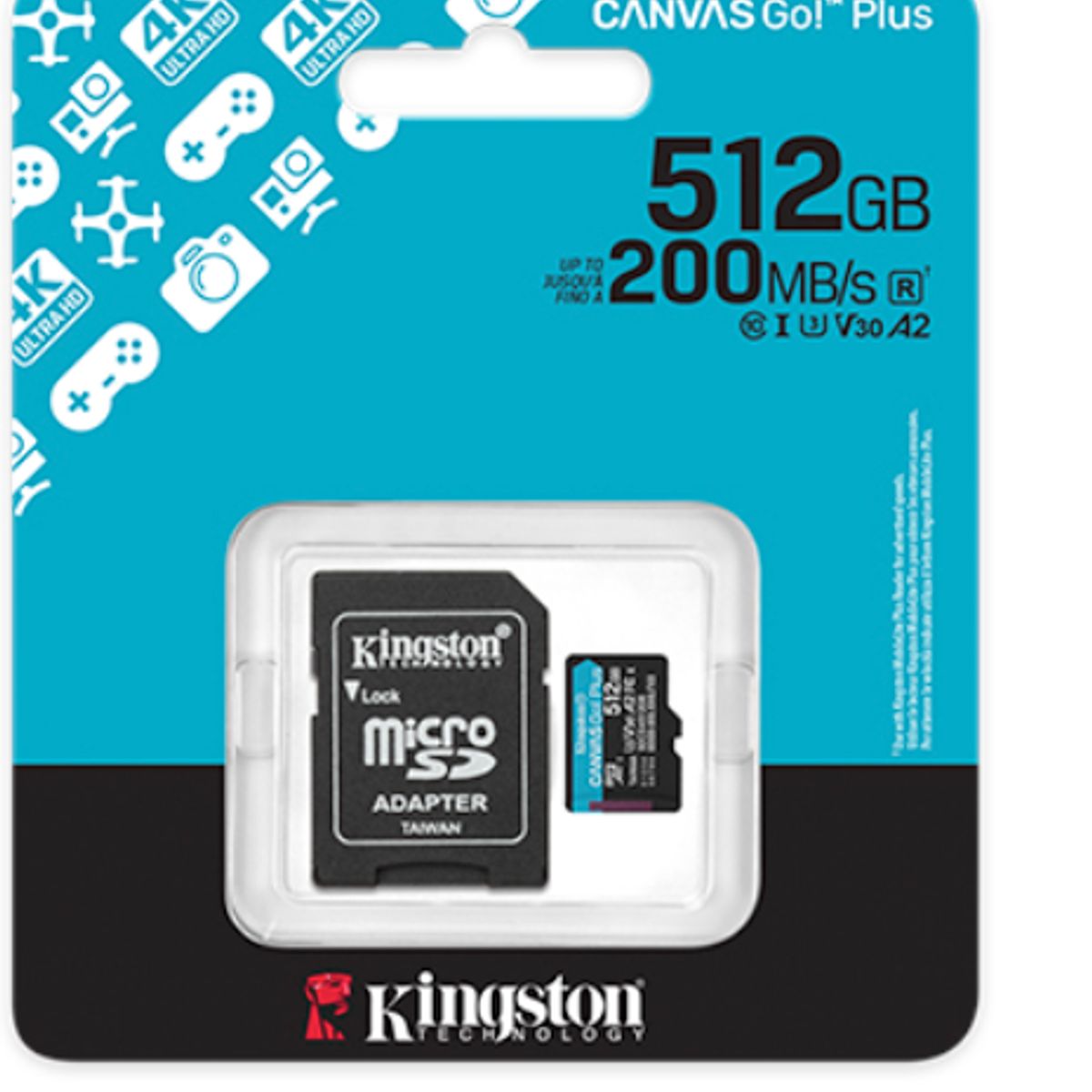 KINGSTON - Memoria Micro SD 512 GB Kingston Canvas Go Plus. Go Pro.Dron