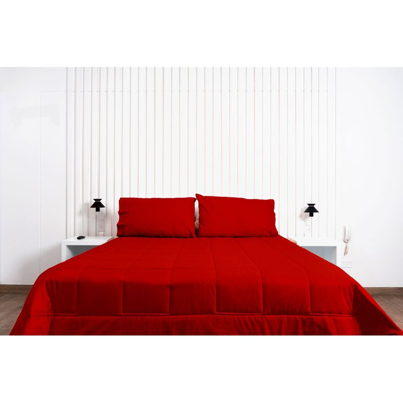 COBITEX HOME - Plumón hipoalergénico 15plz rojo cobitex 100% algodón