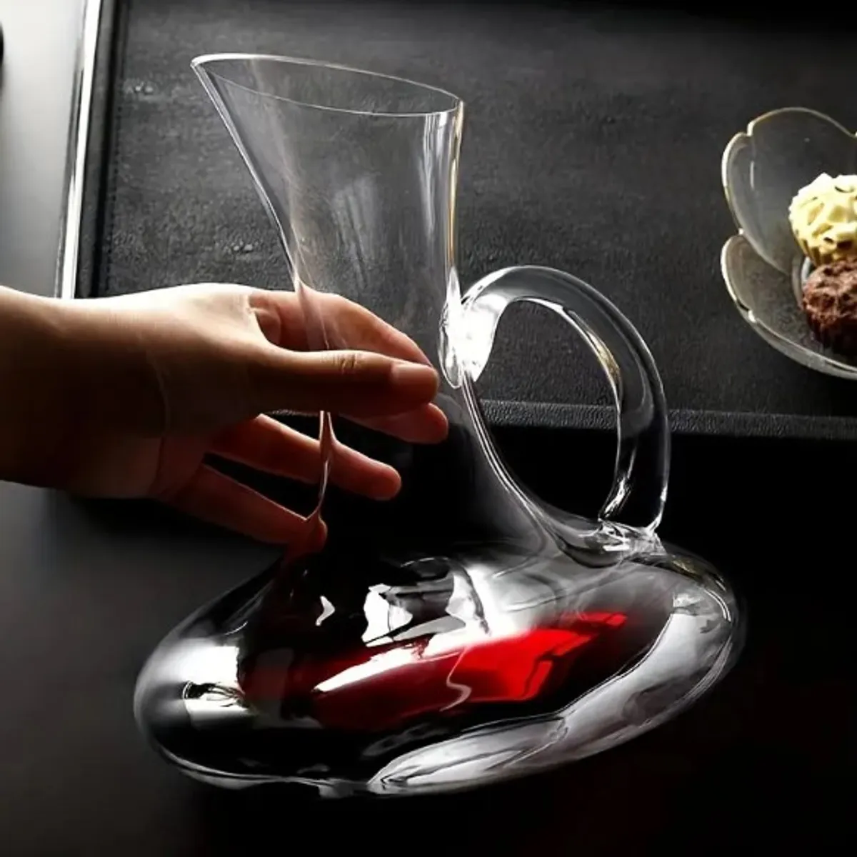 GENERICO - Decantador de Vino Con Asa cuello de cisne