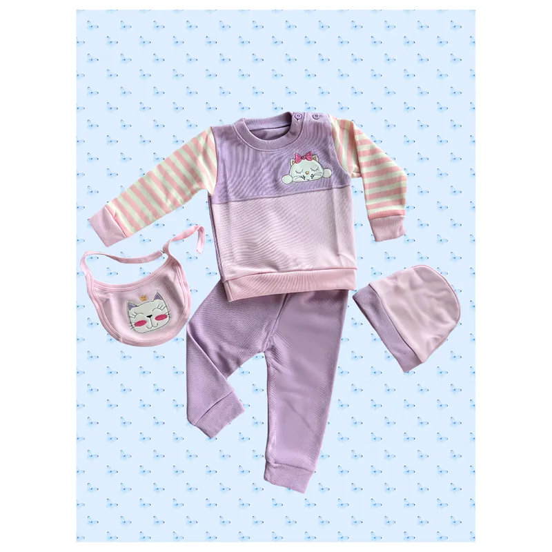 GENERICO - CONJUNTO PARA BEBE NIÑO/NIÑA 4 PIEZAS