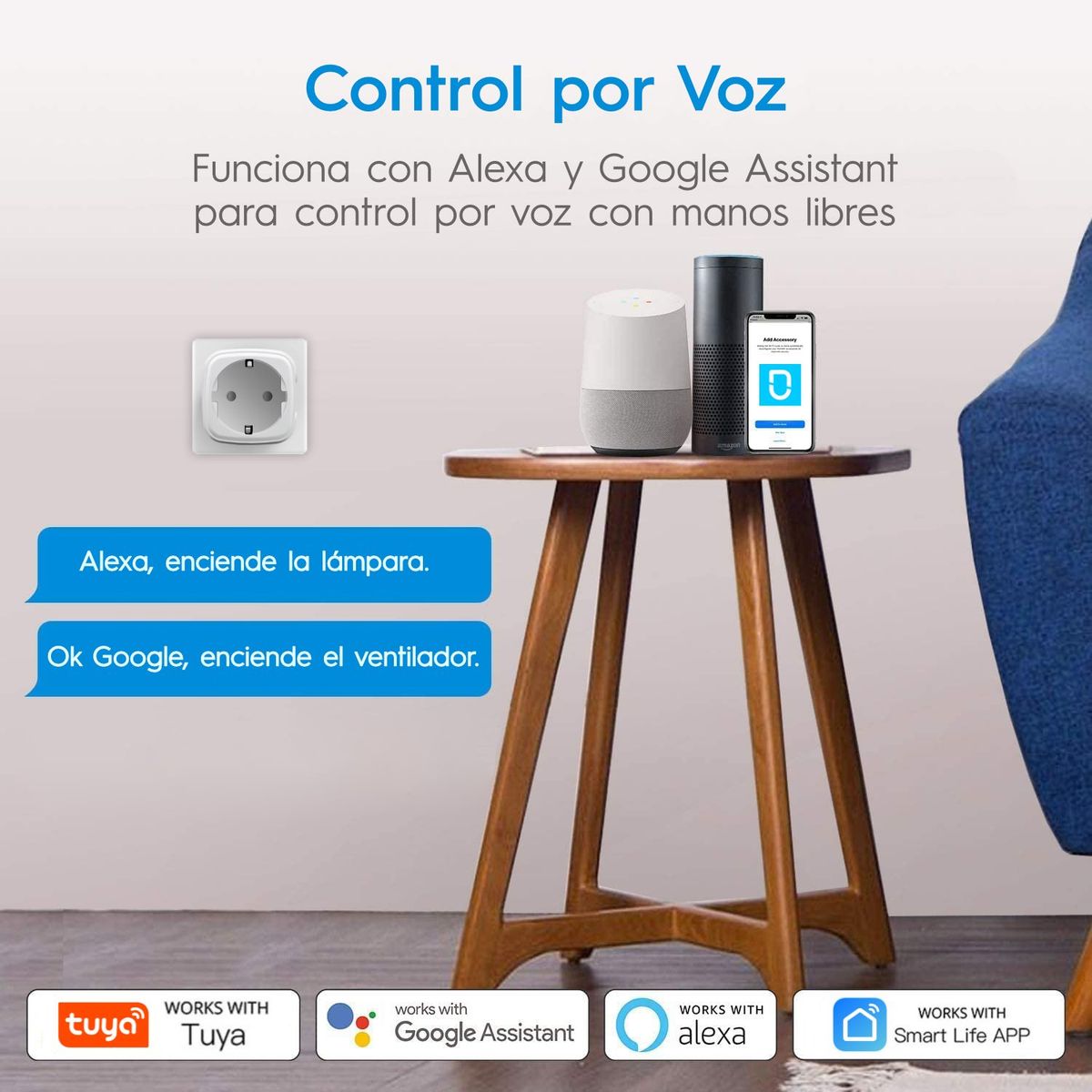 HOME ELECTRO - Enchufe Inteligente Alexa Google