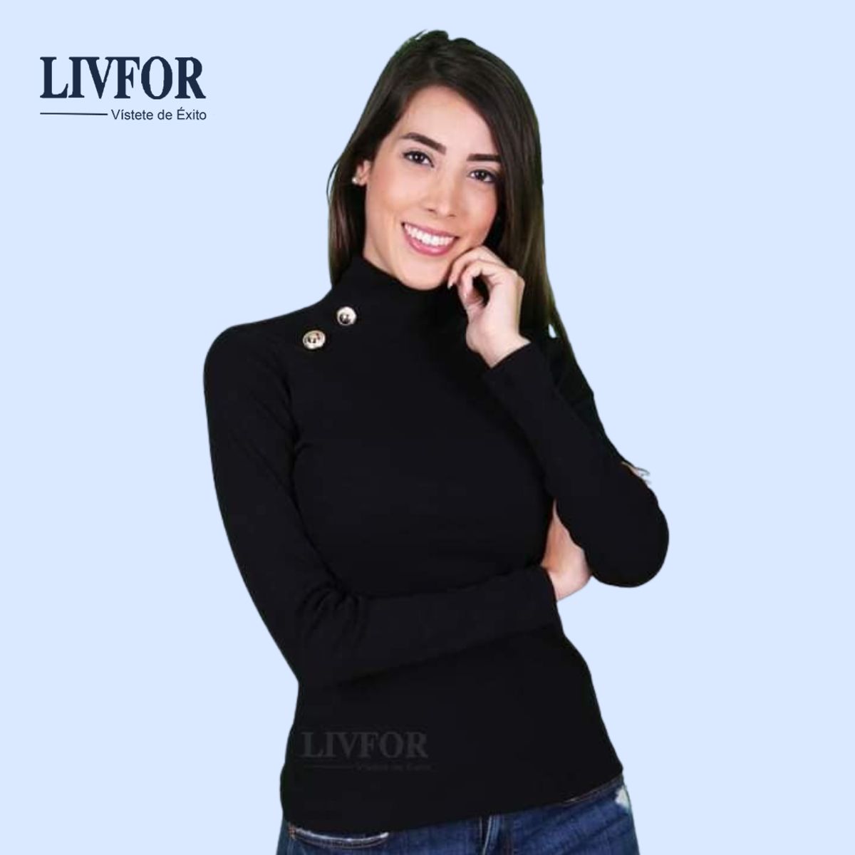 GENERICO - CAFARENA 2 BOTONES NEGRO - RIB GRUESO