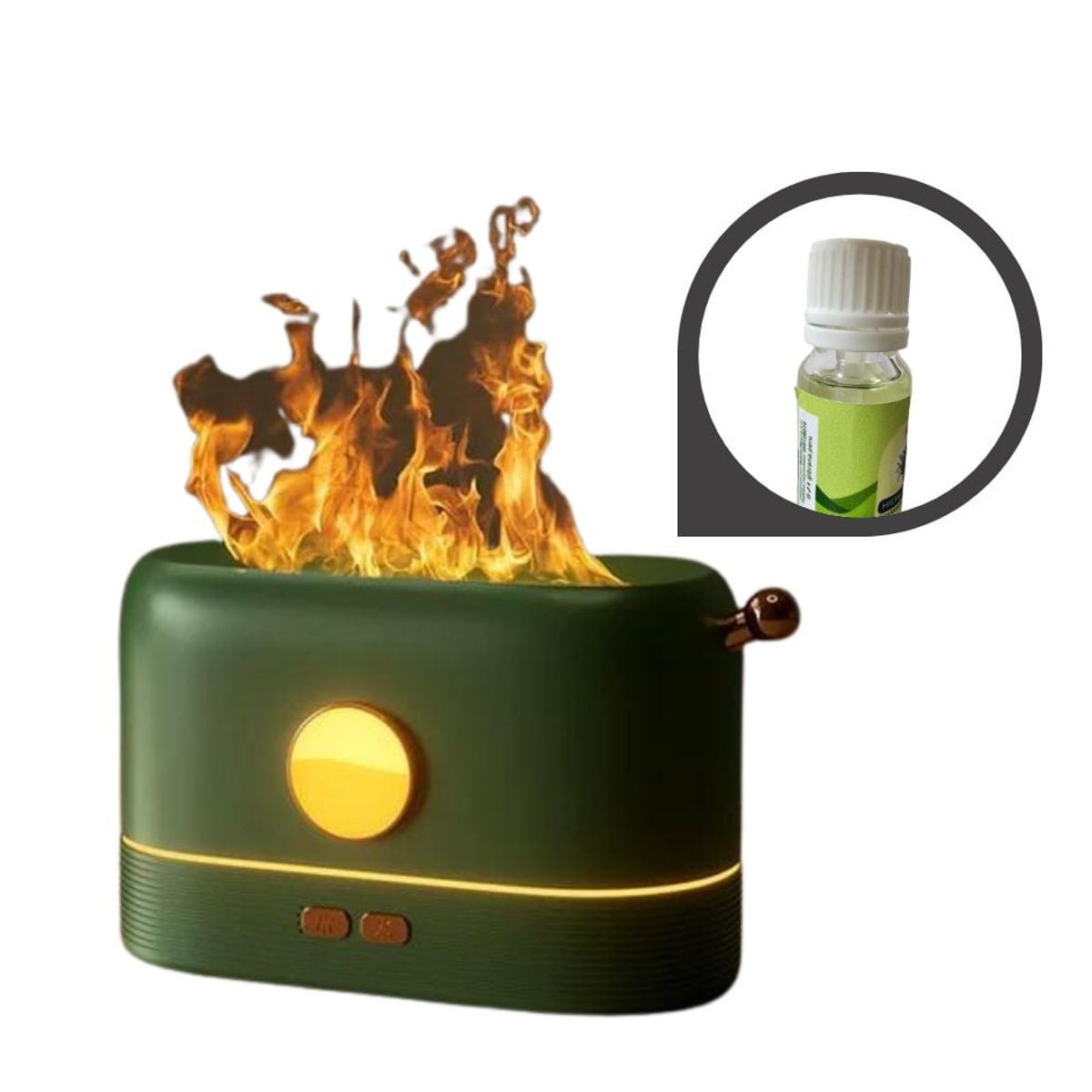 SHEEPBUSTER - Difusor Humidificador Neblina Estilo Flama Verde  Esencia regalo