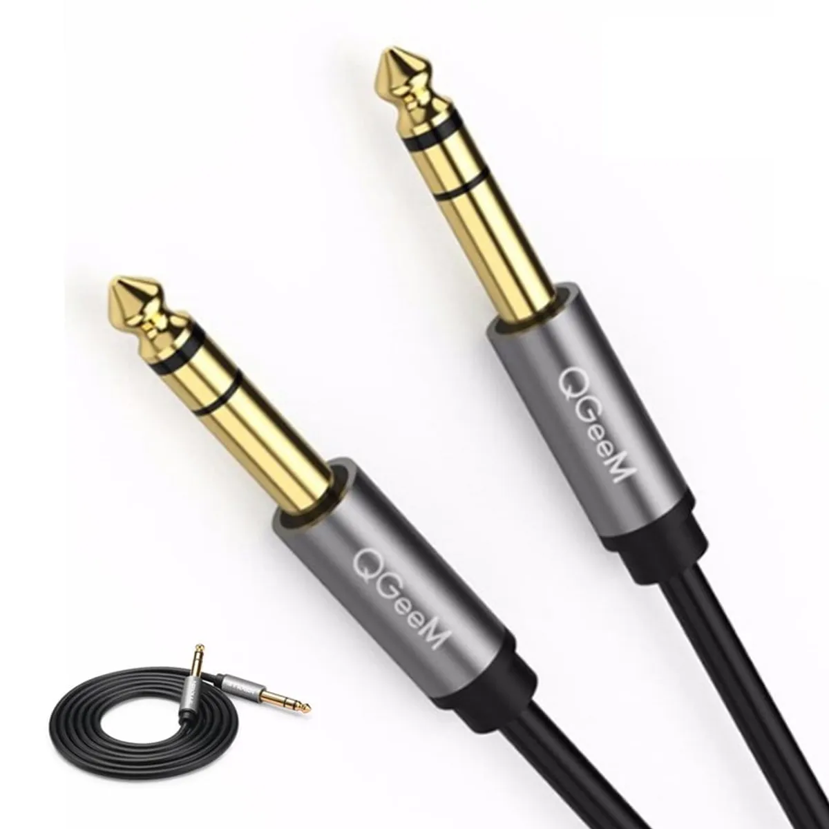 QGEEM - Cable Macho Jack Estereo Pc Mp3 Guitarra 635mm TRS 200cm Balanceado