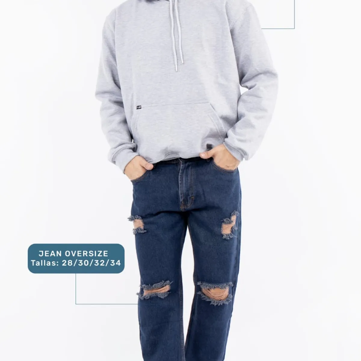 GENERICO - POLERA OVERSIZE URBANA CON CAPUCHA