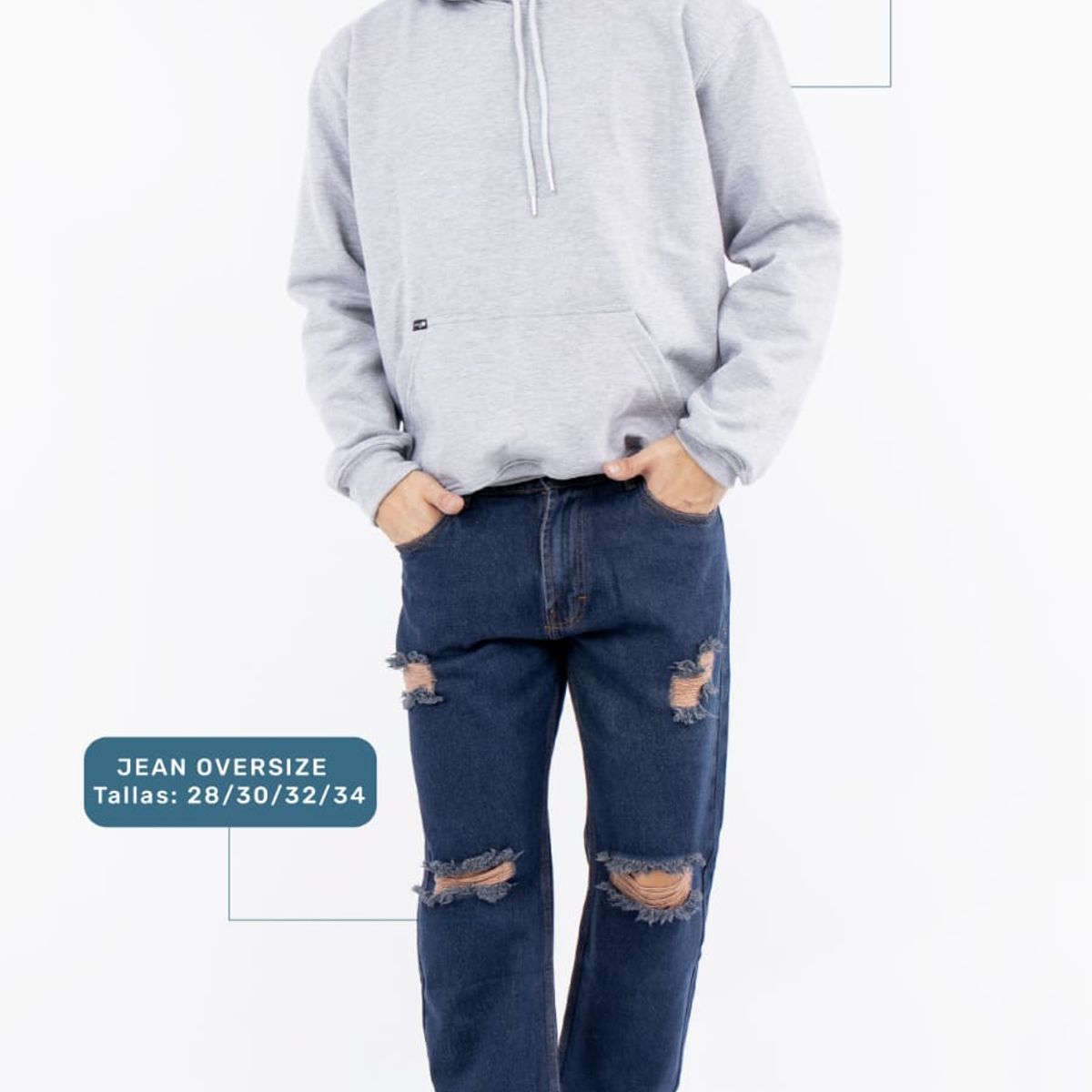 GENERICO - POLERA OVERSIZE URBANA CON CAPUCHA