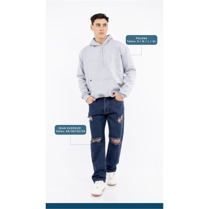 GENERICO - POLERA OVERSIZE URBANA CON CAPUCHA